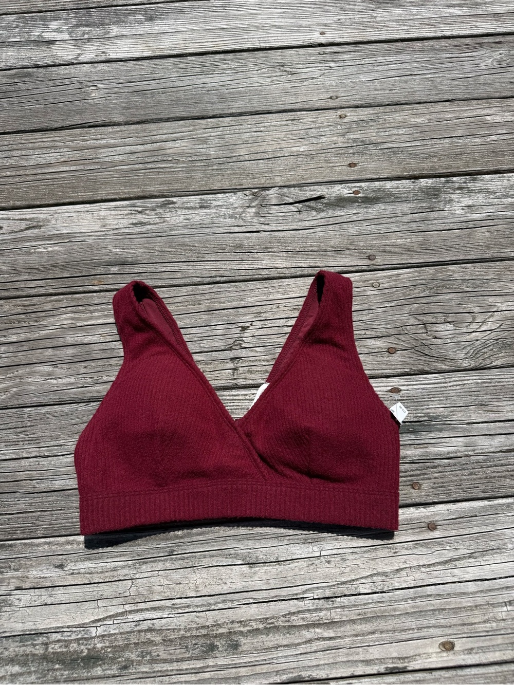Maurices Ribbed Bralette - Burgundy